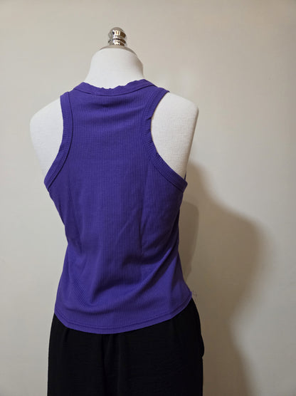 Regata Farm Básica Roxo Liso Canelada
