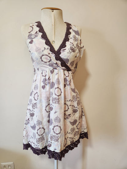 Vestido Antix Curto Estampa Pássaros