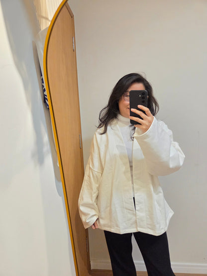 Casaco Kimono de Moletom Hering Off-White | Flanelado
