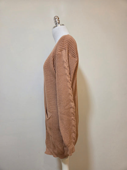 Casaco Tricô Caramelo com Bolsos