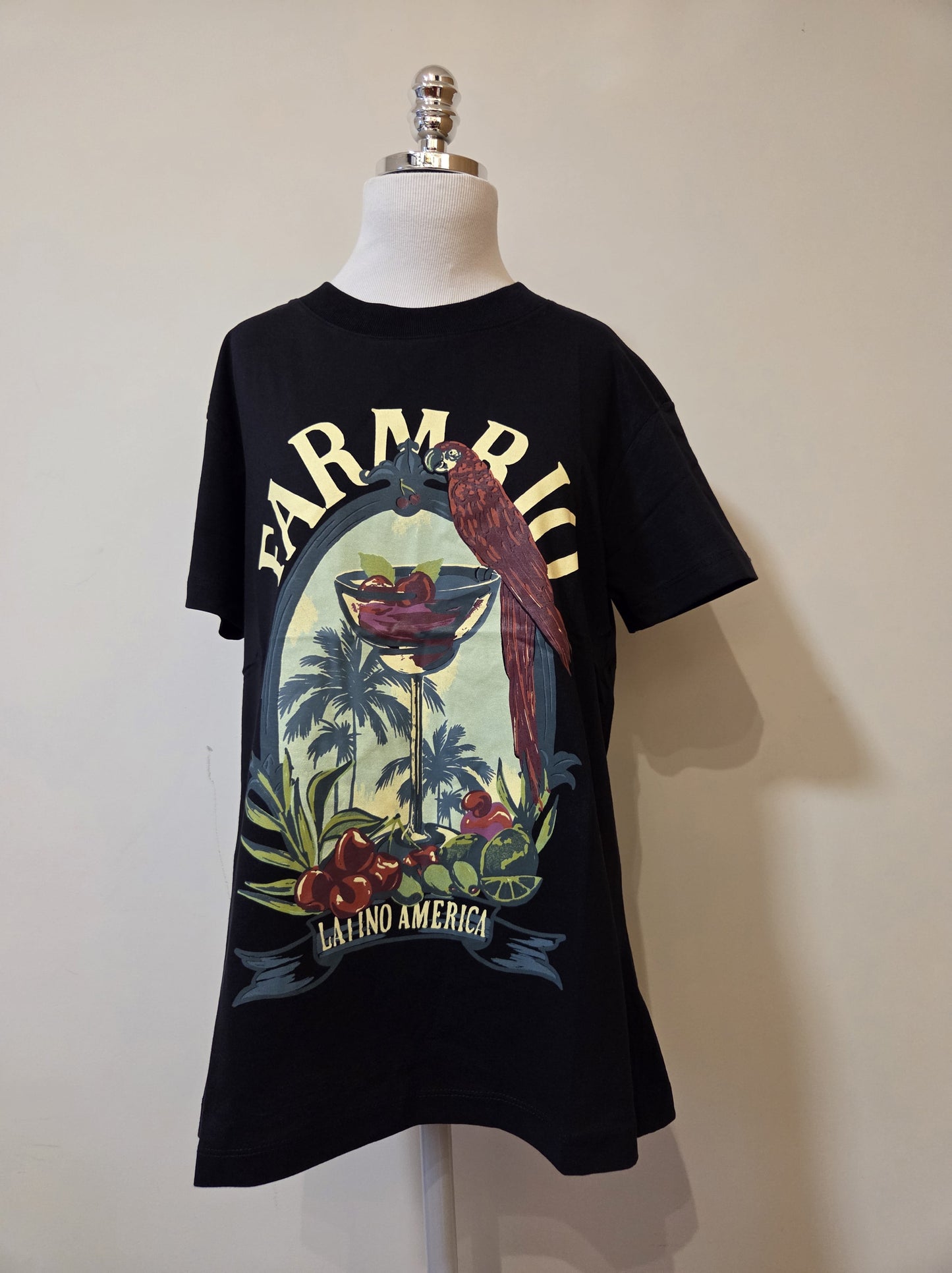 Camiseta Farm Drink Pintado Preto