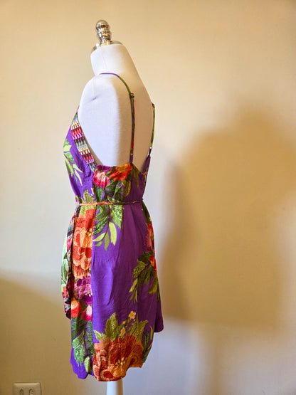 Vestido Farm Curto Bouquet de Verão Roxo