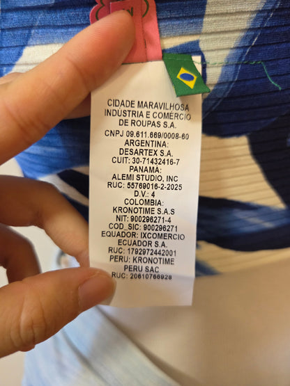 Conjunto Farm Top e Saia Rio Vintage - Azul
