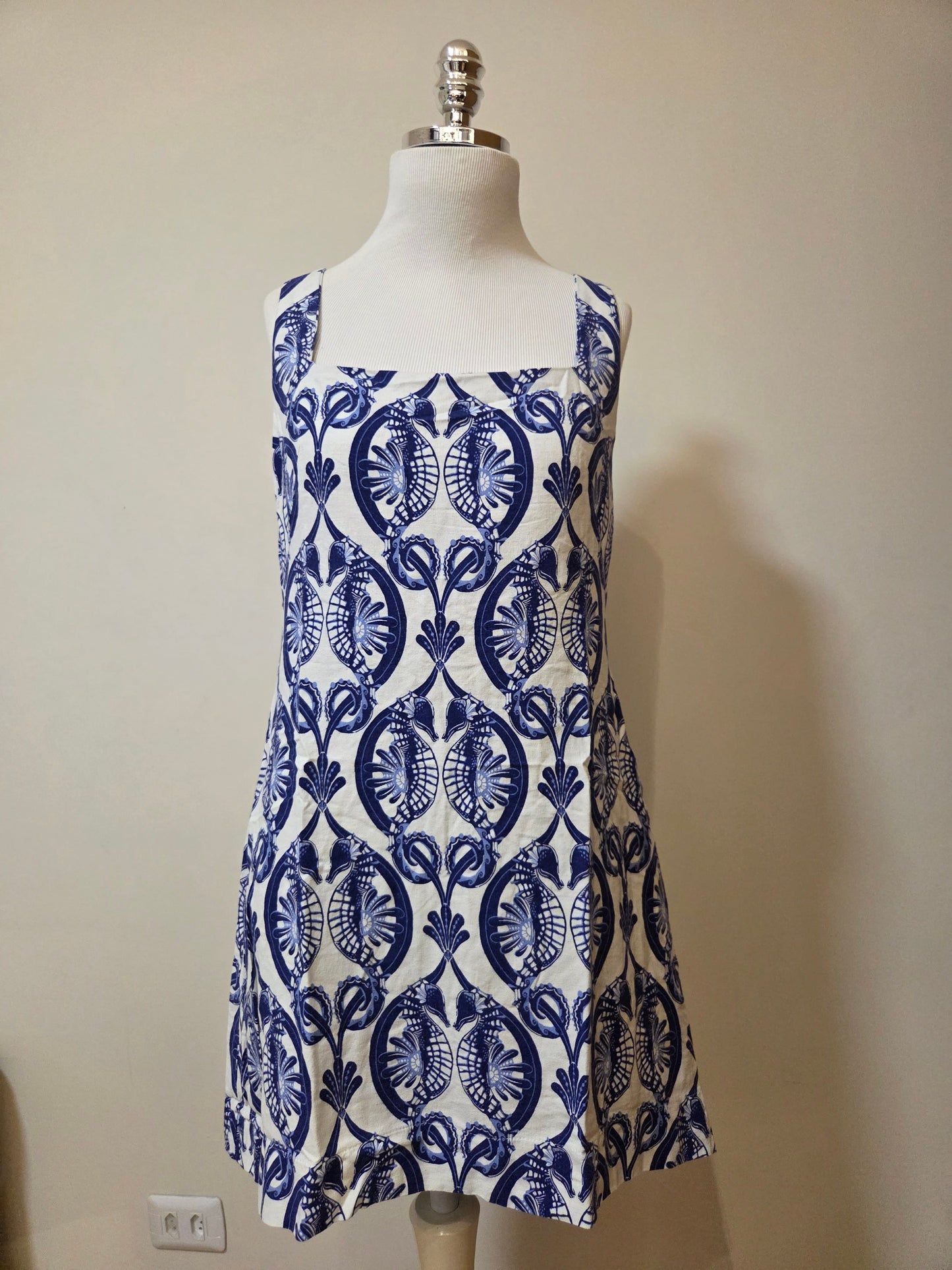 Vestido Farm Curto Cavalos Marinho