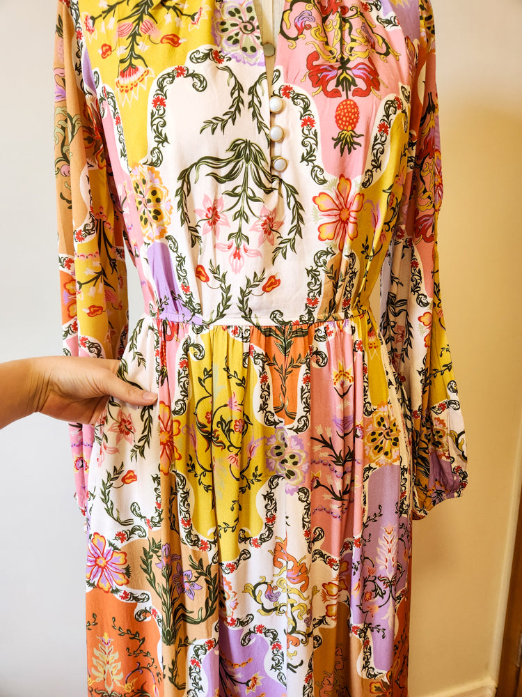 Vestido Antix Midi Jardim Floral