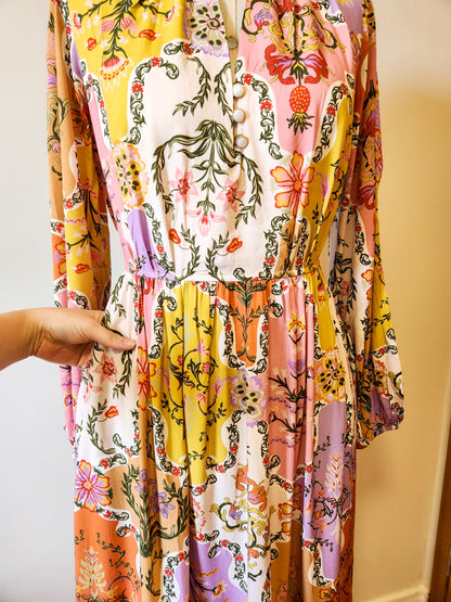 Vestido Antix Midi Jardim Floral
