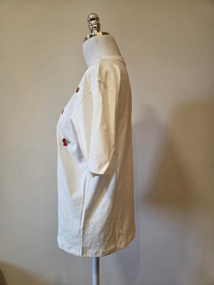 Camiseta Yellon Morangos Bordados