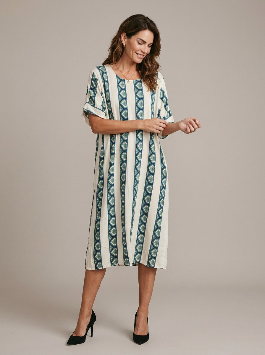 Vestido Upcycling Farm  Estampa Off com Verde