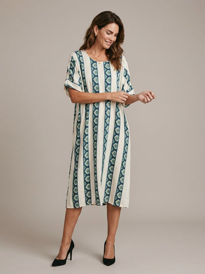 Vestido Upcycling Farm  Estampa Off com Verde