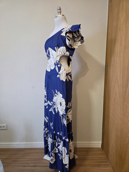 Vestido Farm Azul Floral Jardim Tranquilo