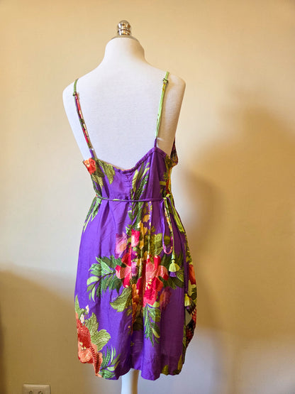 Vestido Farm Curto Bouquet de Verão Roxo