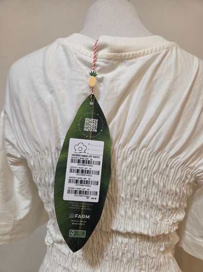 Vestido Farm T-shirt Lastex Off White