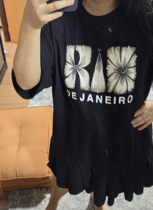 Vestido Farm Pregas Flor Rio Preto