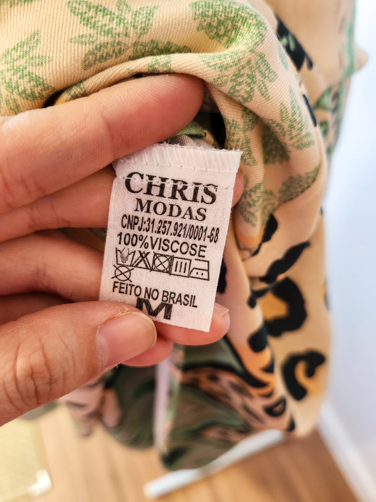 Vestido Chris Ms Animal Print Verde