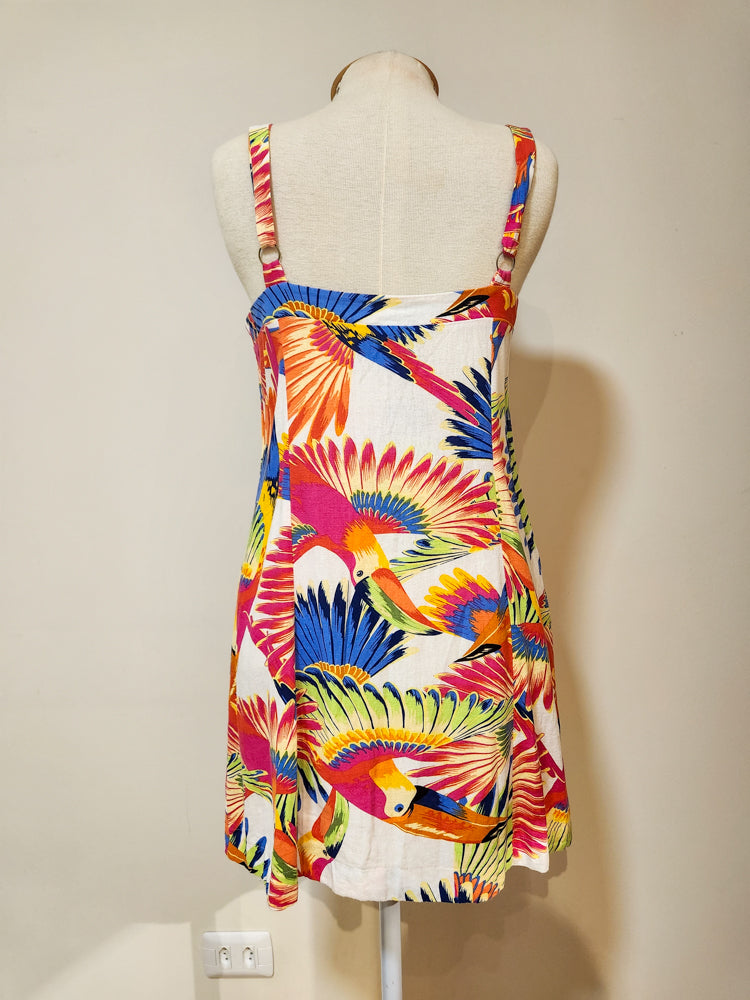 Vestido Farm Curto Tucanos Pintados