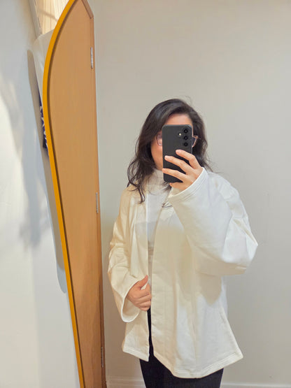 Casaco Kimono de Moletom Hering Off-White | Flanelado