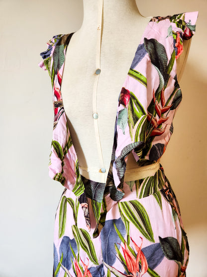 Conjunto Farm Top e Shorts Floral Roxo