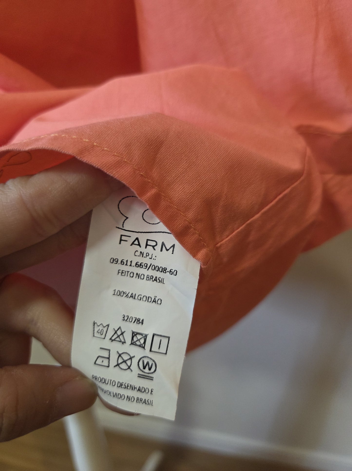 Camisa Farm Laranja Coral Oversized