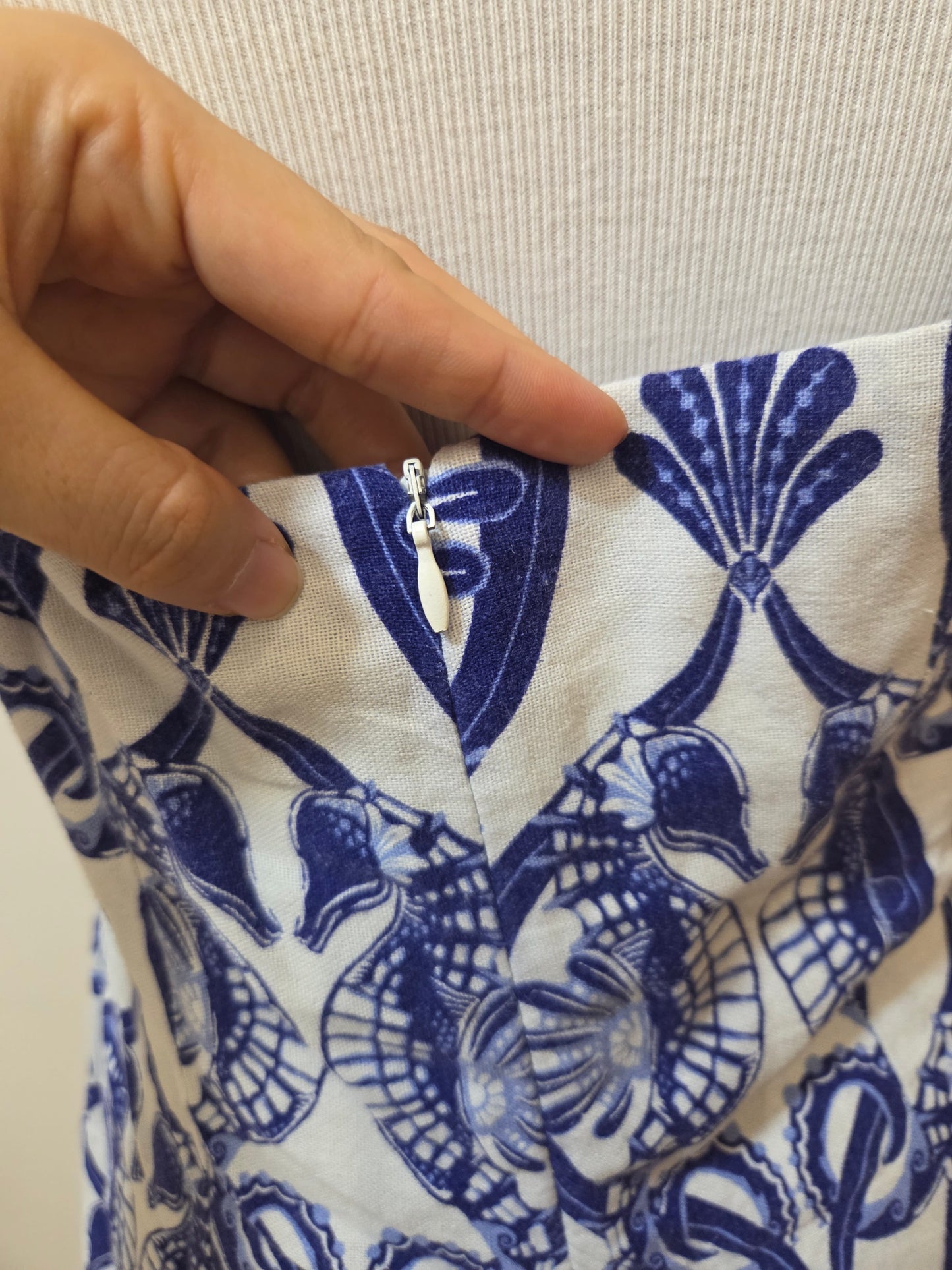 Vestido Farm Curto Cavalos Marinho