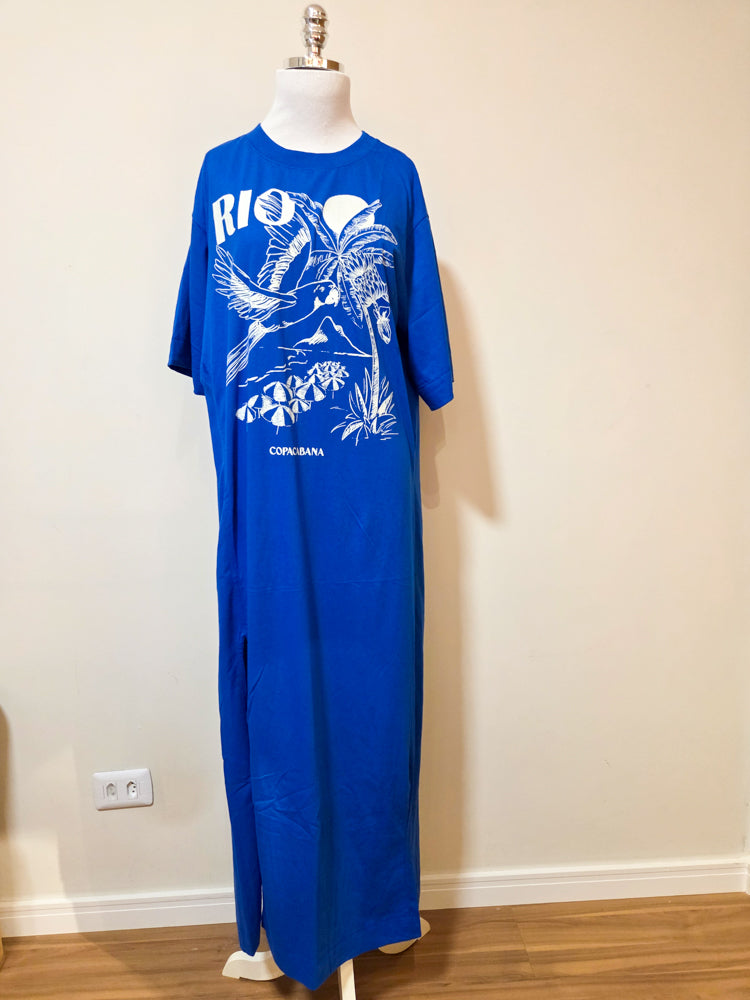 Vestido Farm Copacabana Azul
