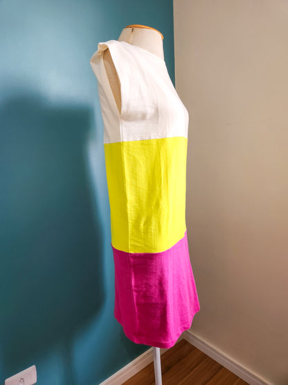 Vestido Maria Filó Curto Tricolor
