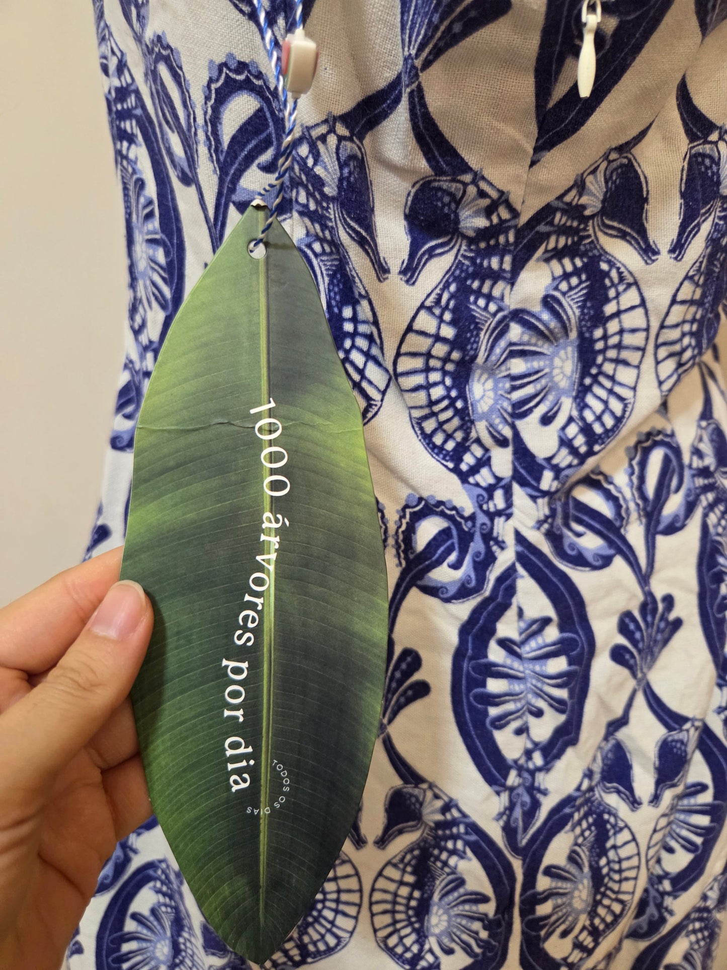 Vestido Farm Curto Cavalos Marinho