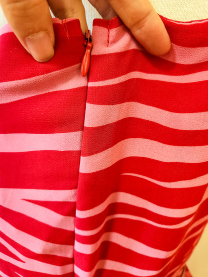 Vestido Antix Midi Bagatelie Rosa e Vermelho