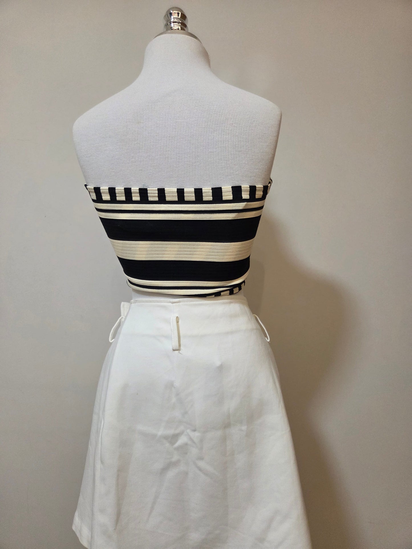 Top Farm Listra Tropical Preto e Off - Dupla Face