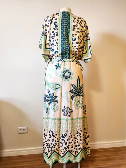 Vestido Chris Ms Animal Print Verde