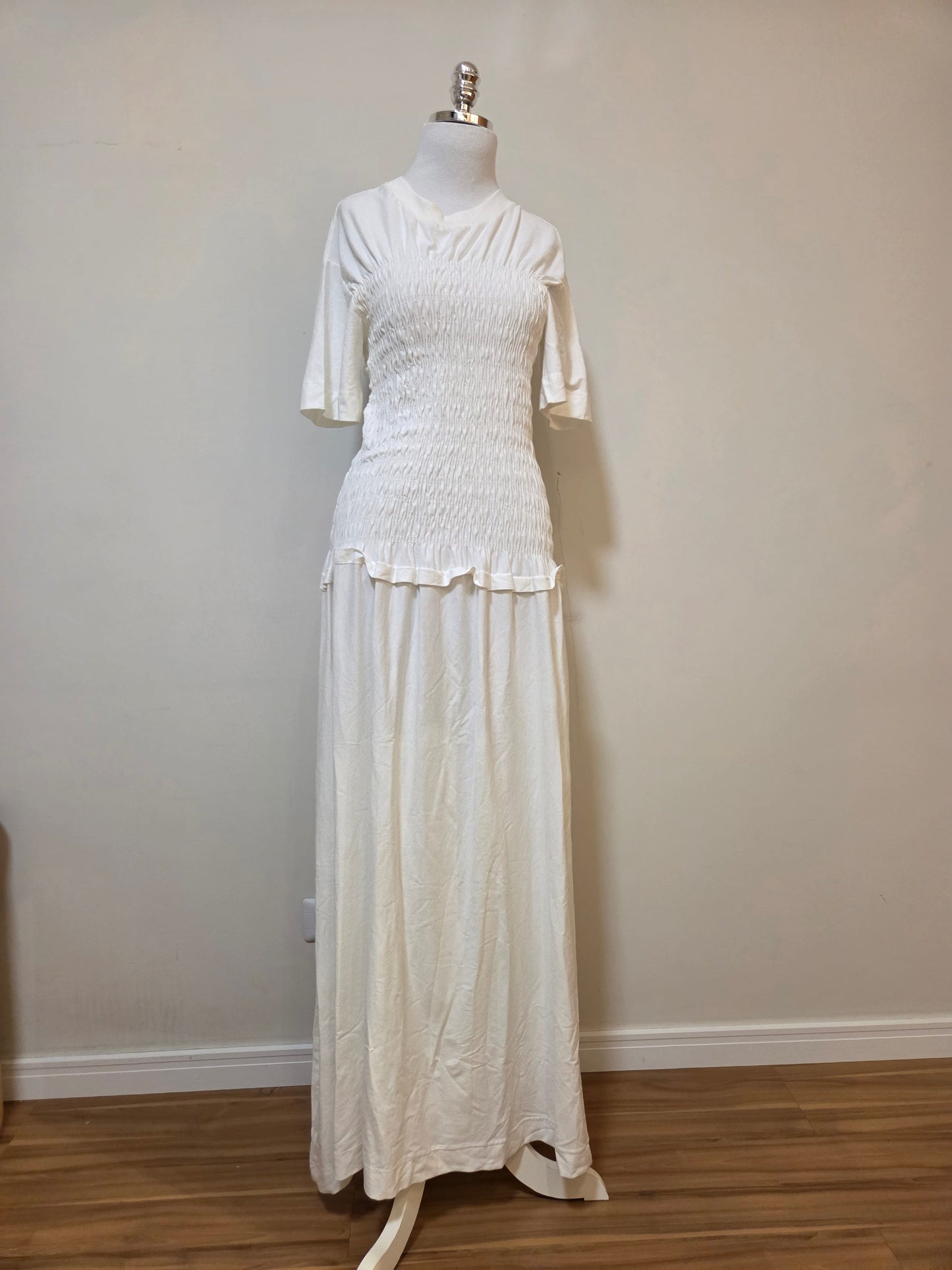 Vestido Farm T-shirt Lastex Off White