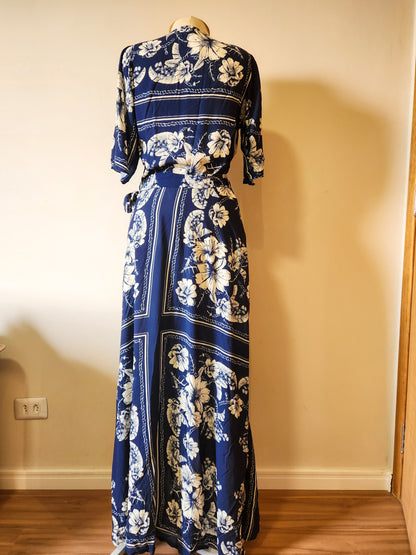 Vestido Farm Azul Floral Envelope