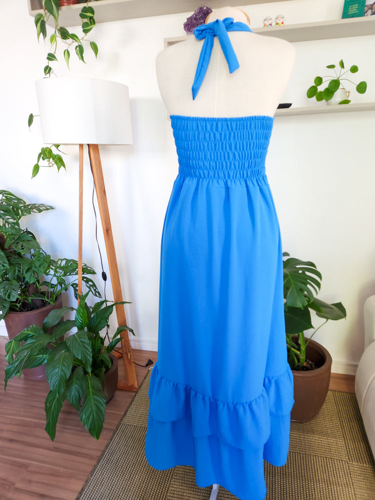 Vestido Azul Royal Longo