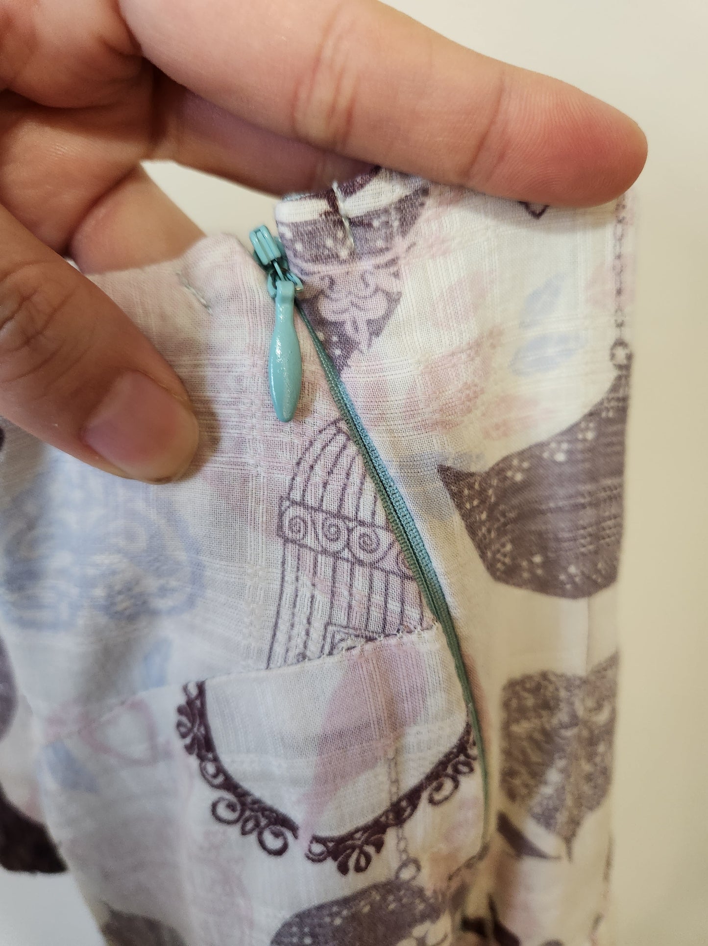 Vestido Antix Curto Estampa Pássaros