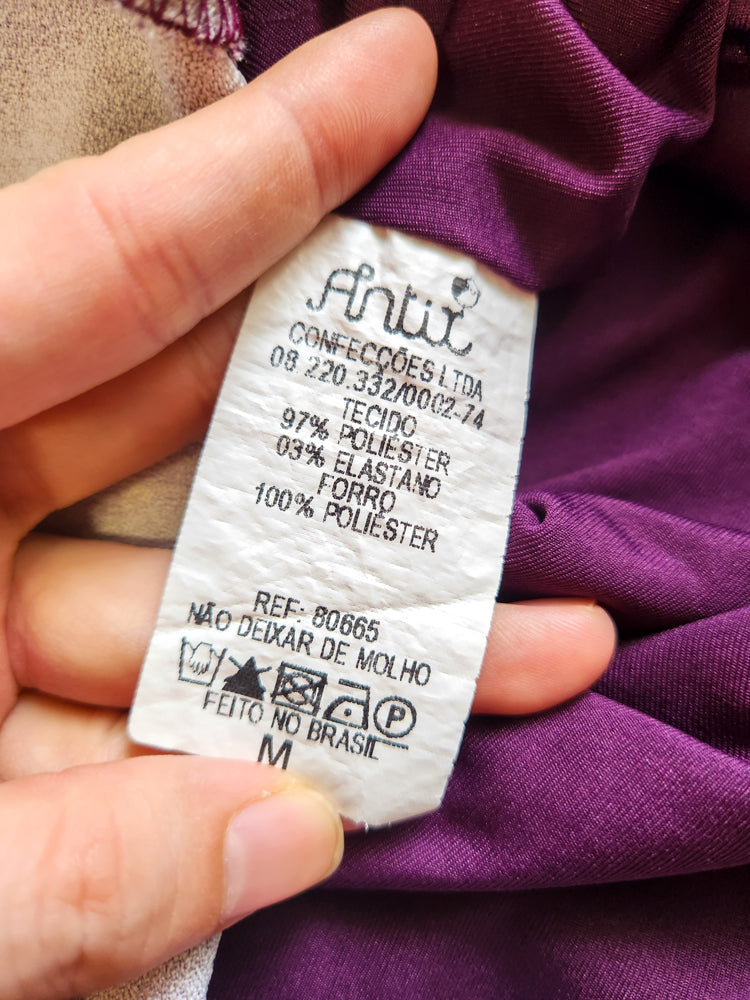 Vestido Antix Curto Floral Roxo
