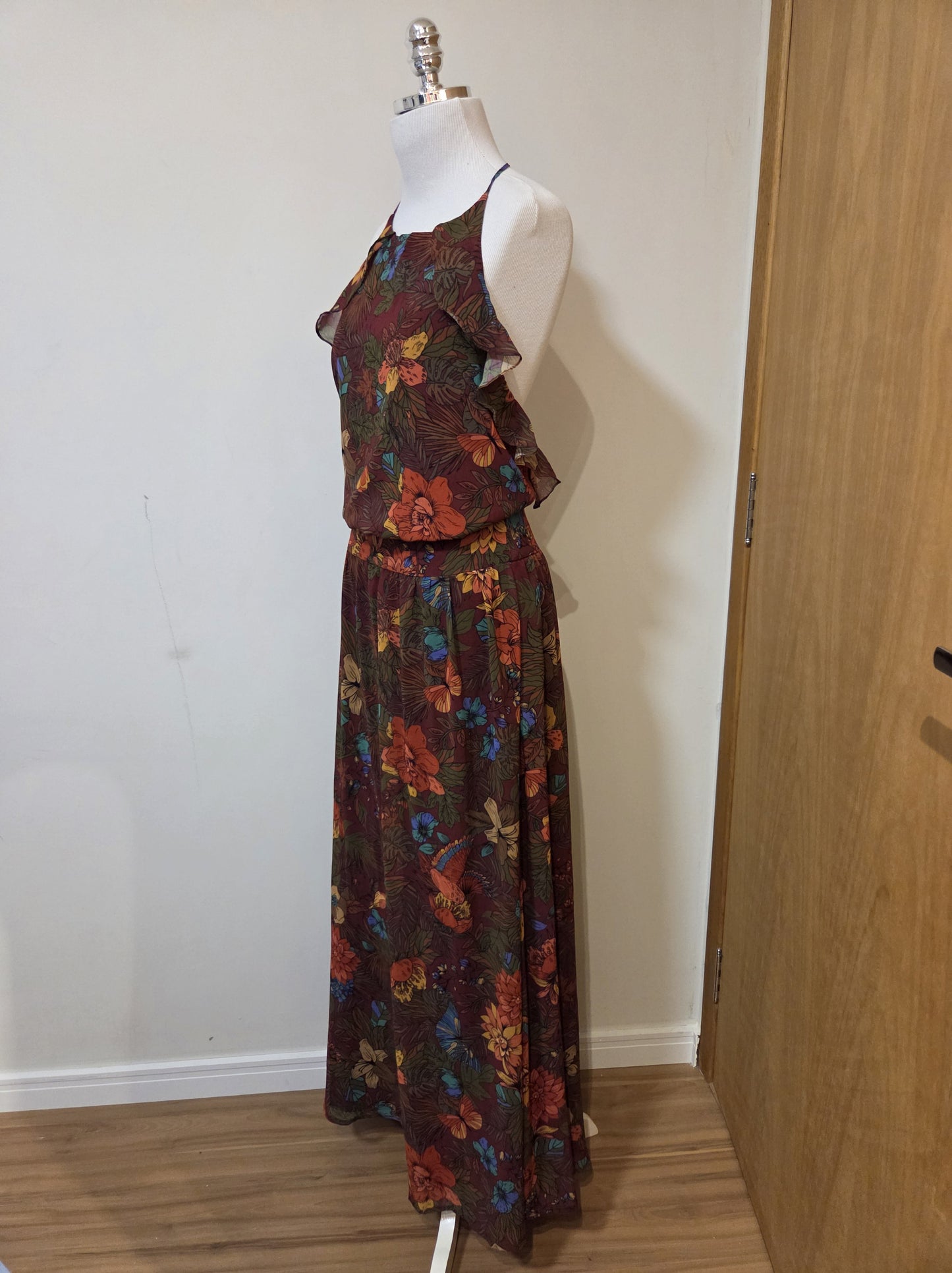 Vestido Farm Floral Tons Terrosos Frente Única