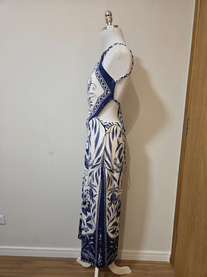 Vestido Farm Azul Floral Nina