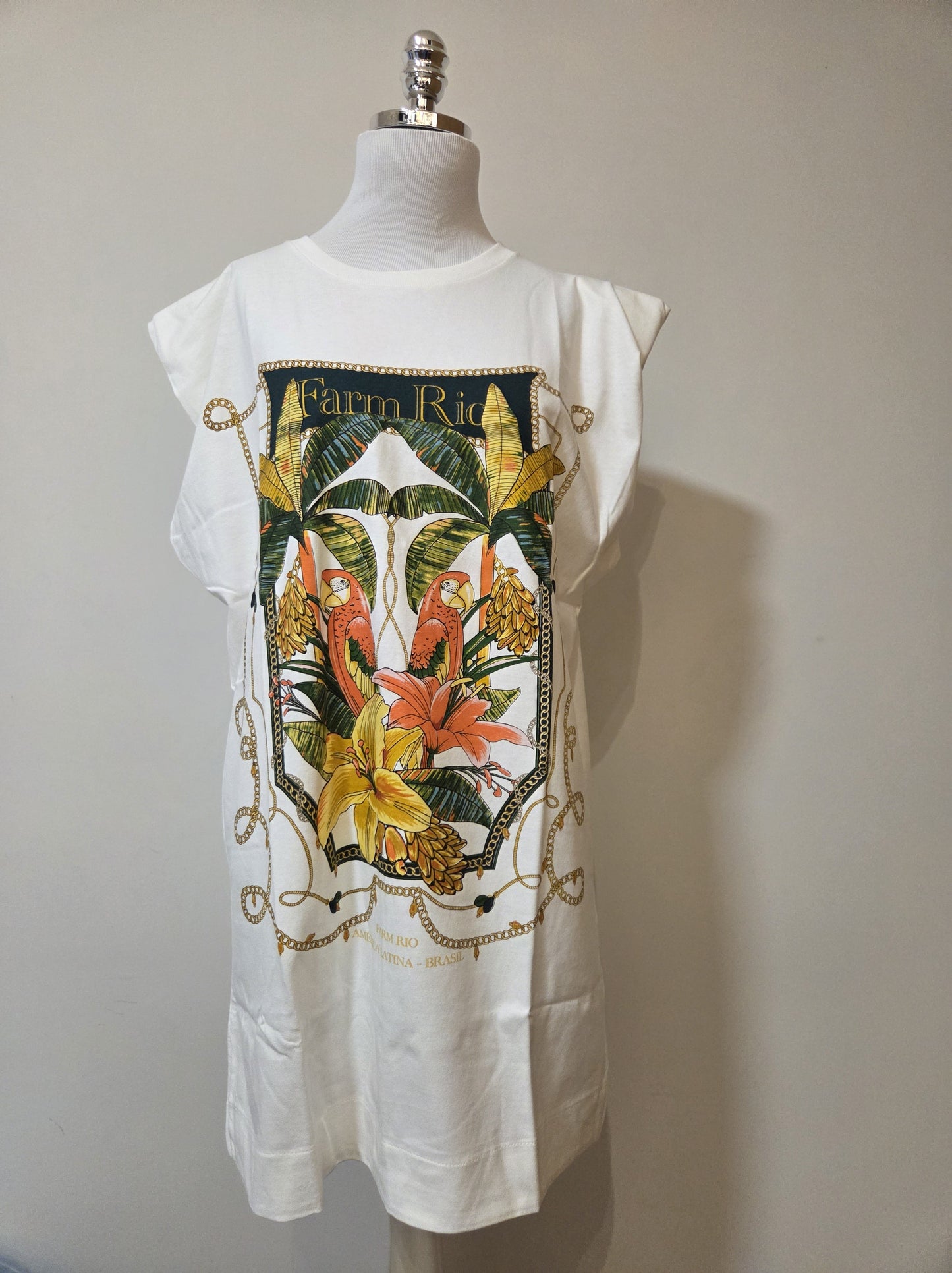 Vestido Farm Muscle Tee Riqueza Tropical