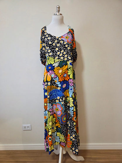 Vestido Farm Cropped Patch Margarida Solar Floral