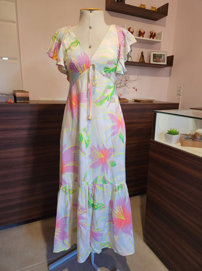 Vestido Farm Rio Estampa Chita Bali Longo