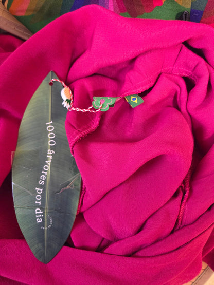 Vestido Farm Curto Franzido Ombro Só Rosa Klim