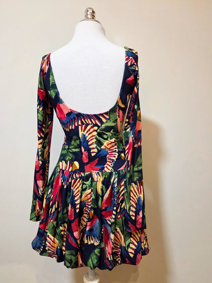 Vestido Farm Modelo Balonê Manga Longa