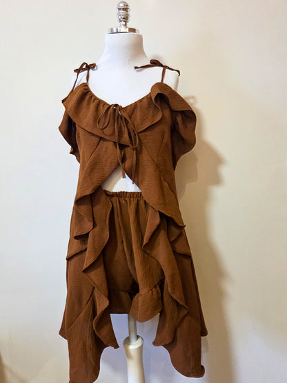Conjunto Rosa Boneca Boho Marrom