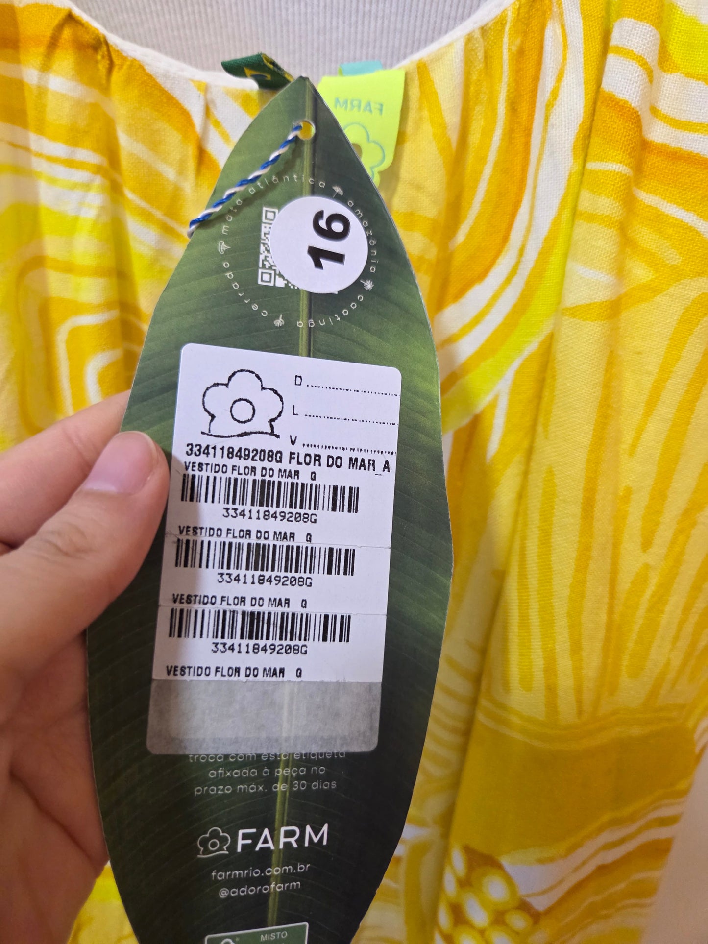 Vestido Farm Flor do Mar Amarelo