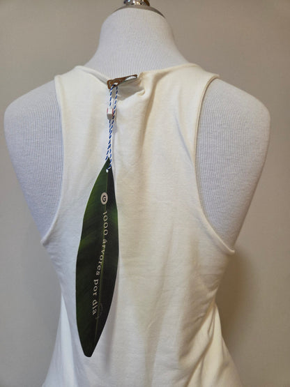 Vestido Farm Off White Bordado Onça
