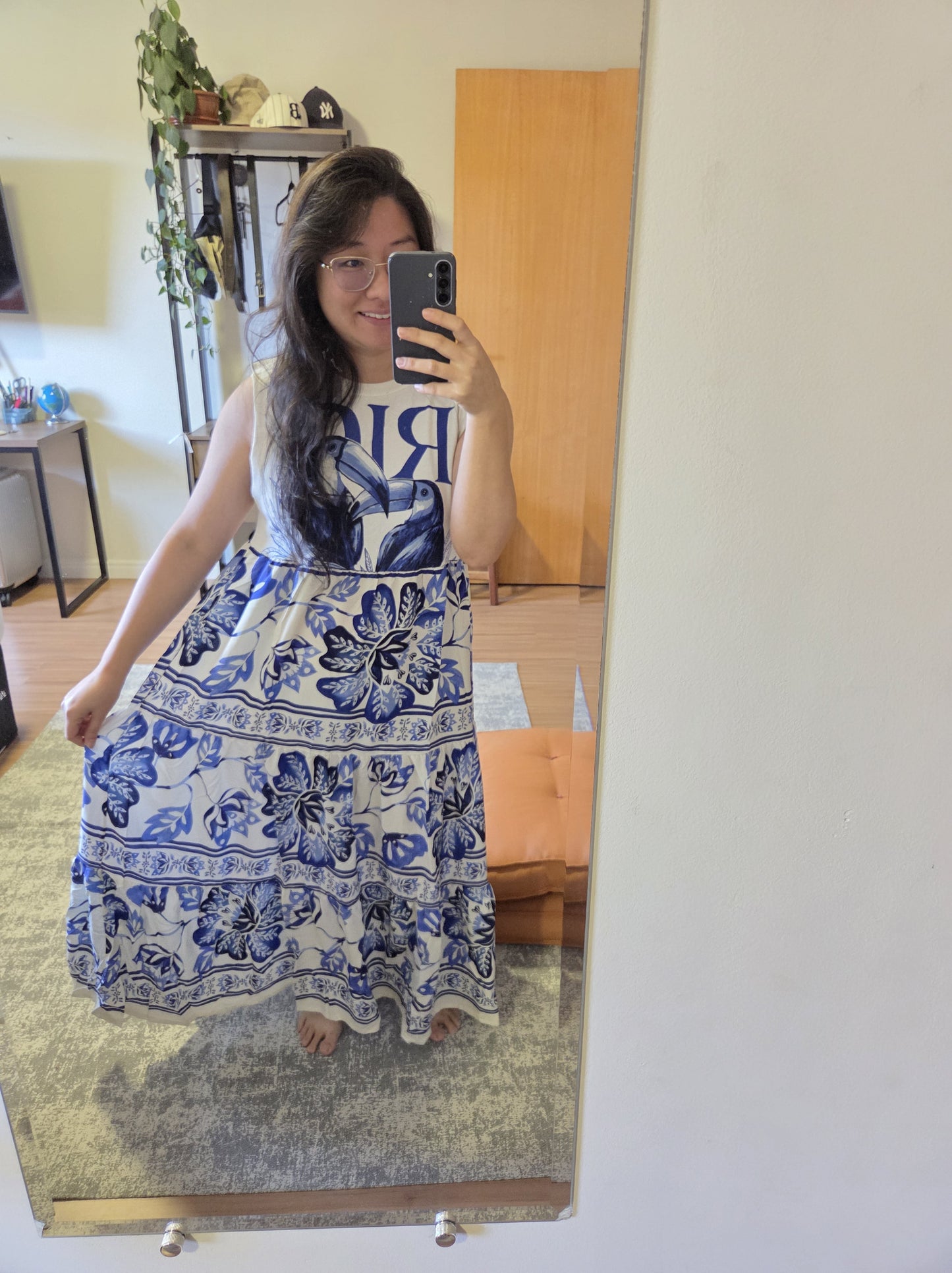 Vestido Farm Patch Casal de Tucanos Azul