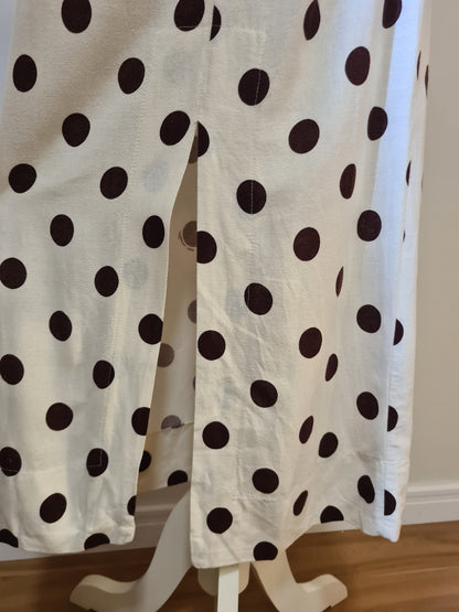 Vestido Farm Cropped Poá Marrom