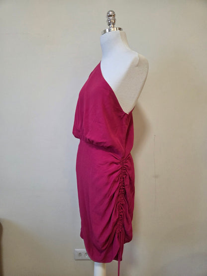Vestido Farm Curto Franzido Ombro Só Rosa Klim