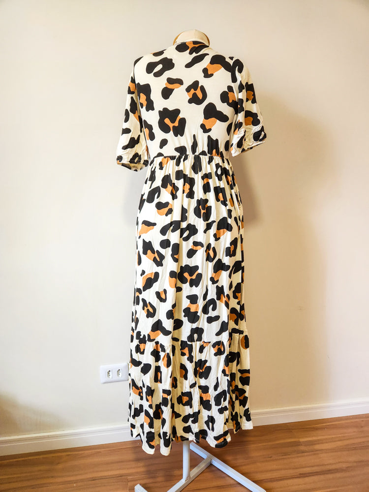 Vestido Berry Animal Print Off White