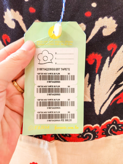 Vestido Farm Midi Tapete de Flor