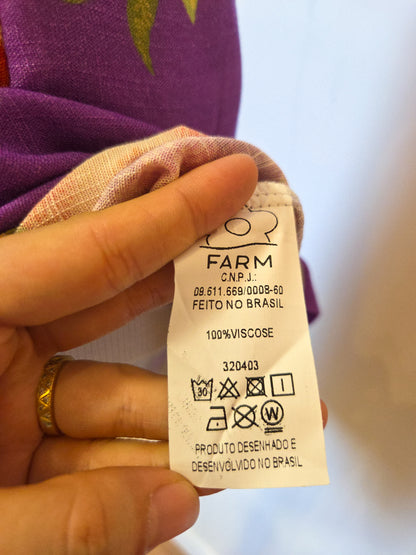 Vestido Farm Curto Bouquet de Verão Roxo
